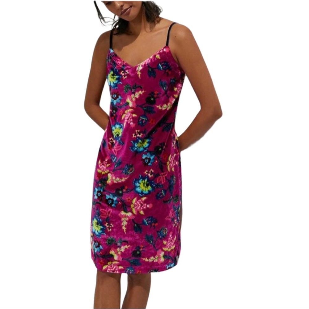 Anthropologie Women’s Shania Velvet Slip Mini Dress in Violet Size Large - Picture 6 of 7